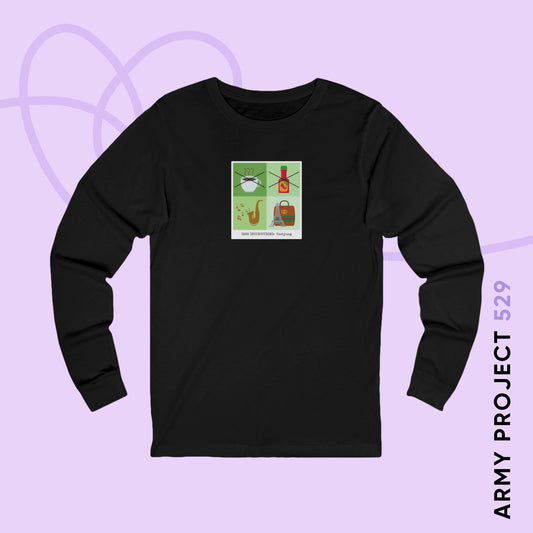 Taehyung Long Sleeve Shirt - Funny Fanmade BTS Merch - Care Instructions - Soft Unisex T-Shirt