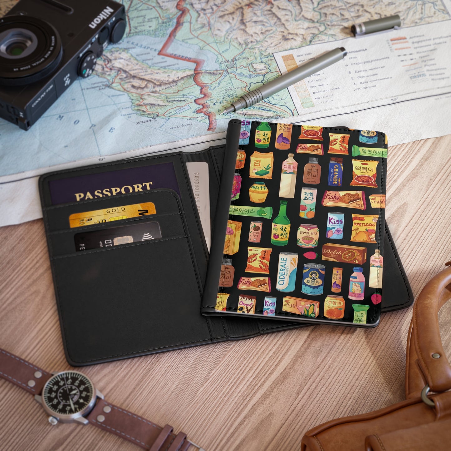 Bright & Bold Korean Snacks Passport Cover