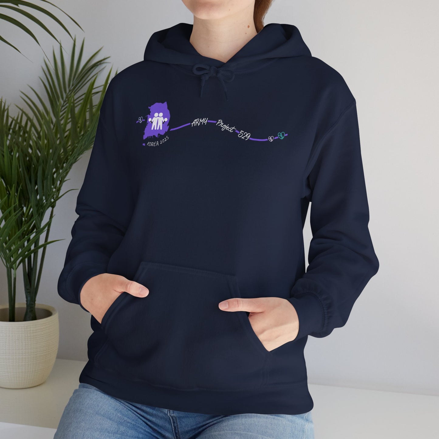 AP529 Korea Heartline Logo Unisex Heavy Blend™ Hoodie
