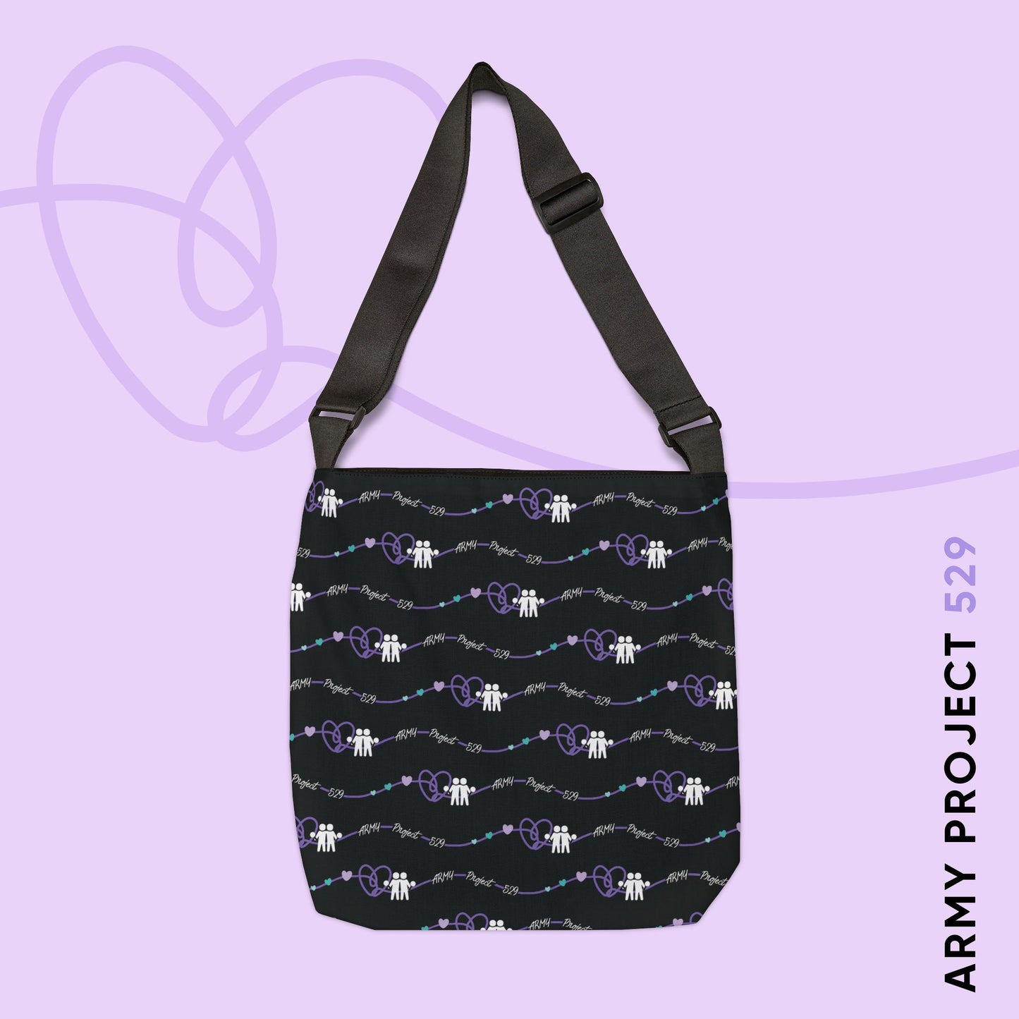 AP529 Heartline Logo Adjustable Tote Bag