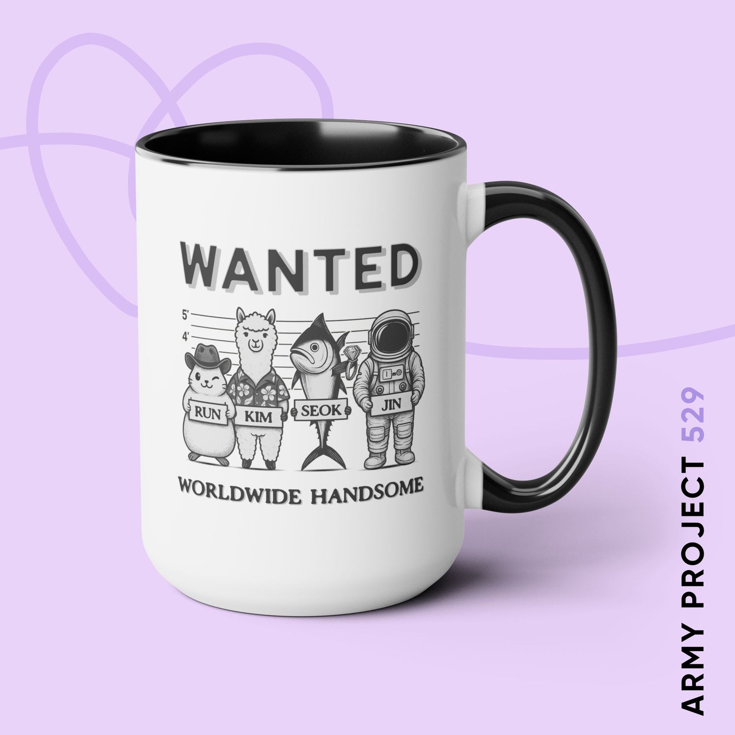 Run Kim Seokjin Two-Tone 15 oz Coffee Mug