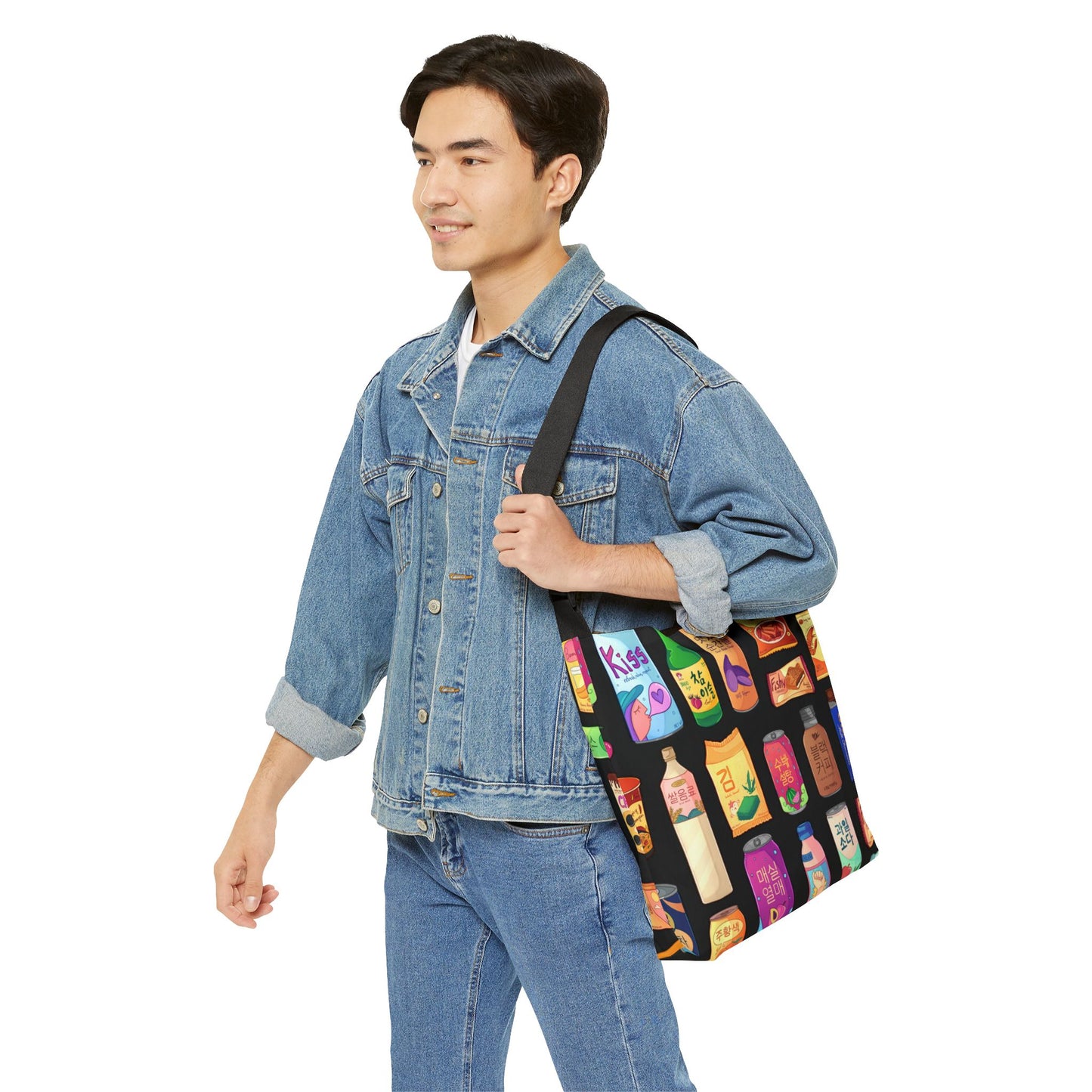 Bright & Bold Korean Snacks Adjustable Tote Bag