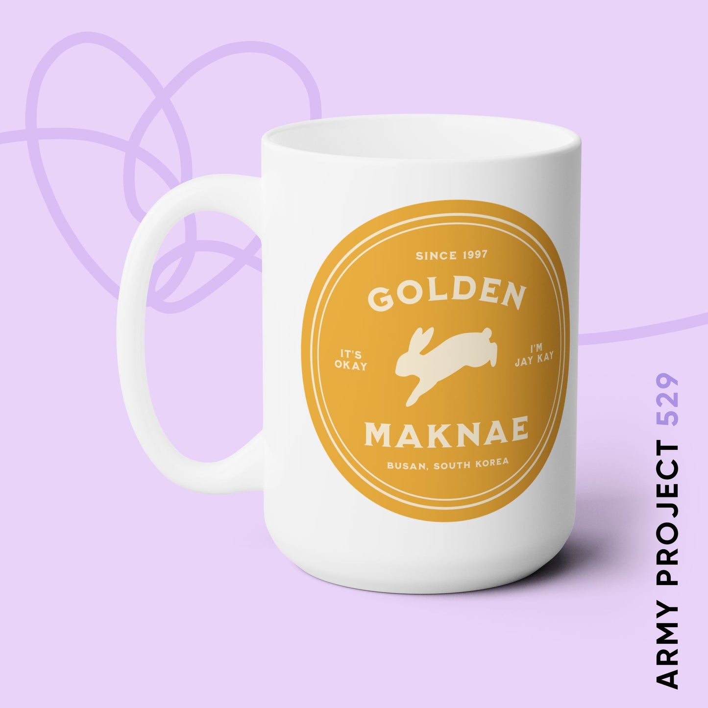 Golden Maknae Medallion Series 15oz Ceramic Coffee Mug