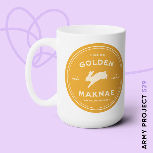 Golden Maknae Badge Series 15oz Ceramic Coffee Mug
