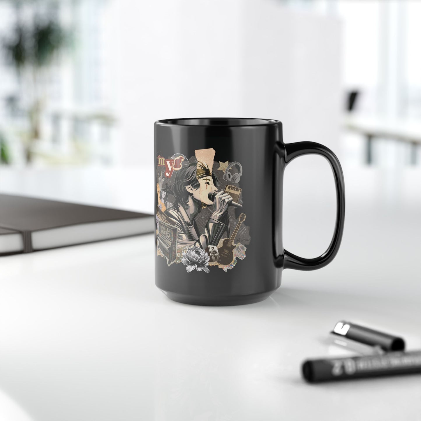 Yoongi 2010s Retro Series 15 oz Black Coffee Mug