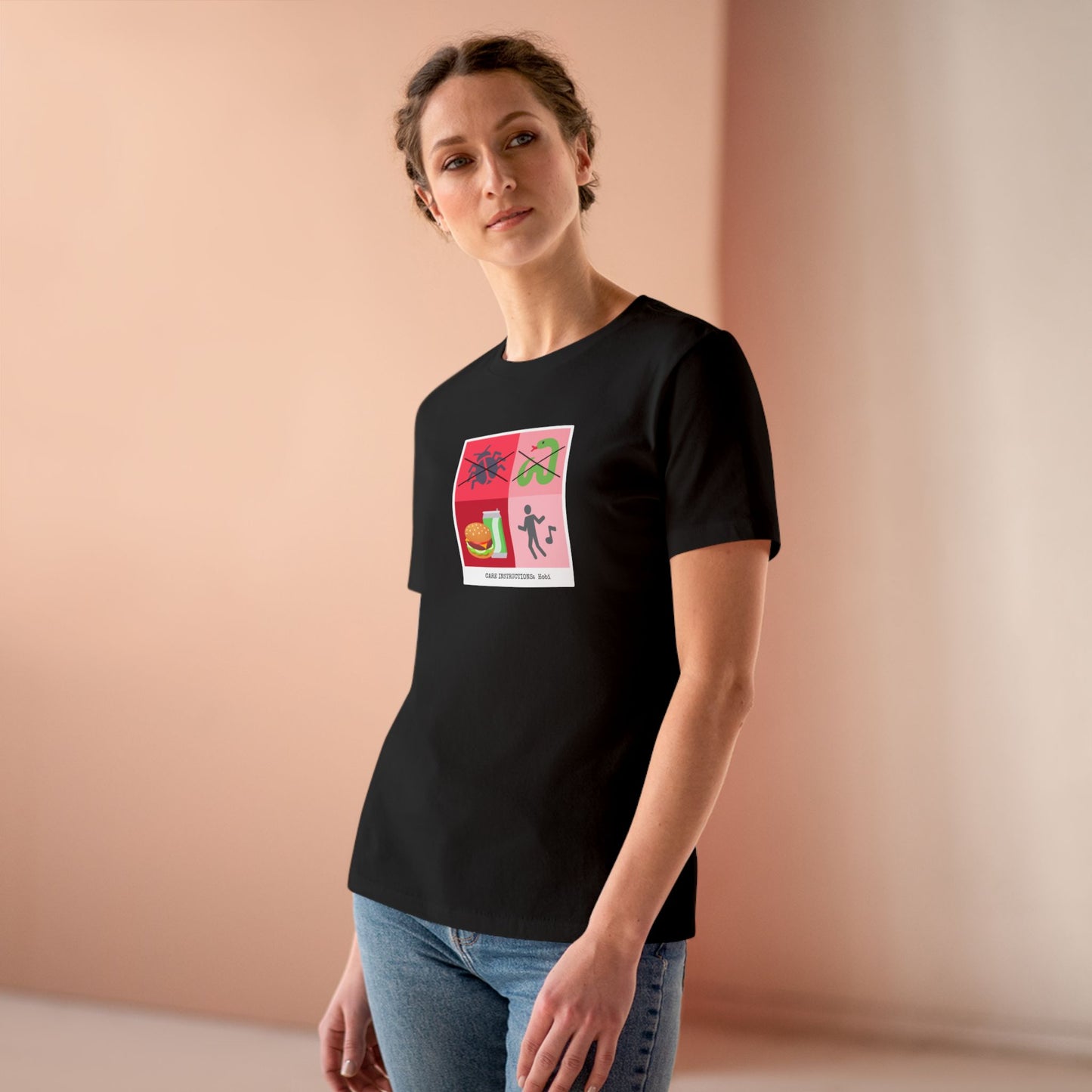 Hoseok Care Instructions Women's Relaxed Jersey Short Sleeve Tee