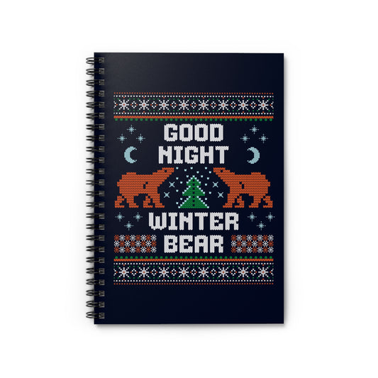Taehyung Notebook - Good Night Winter Bear - Fanmade BTS Merch - Spiral Journal