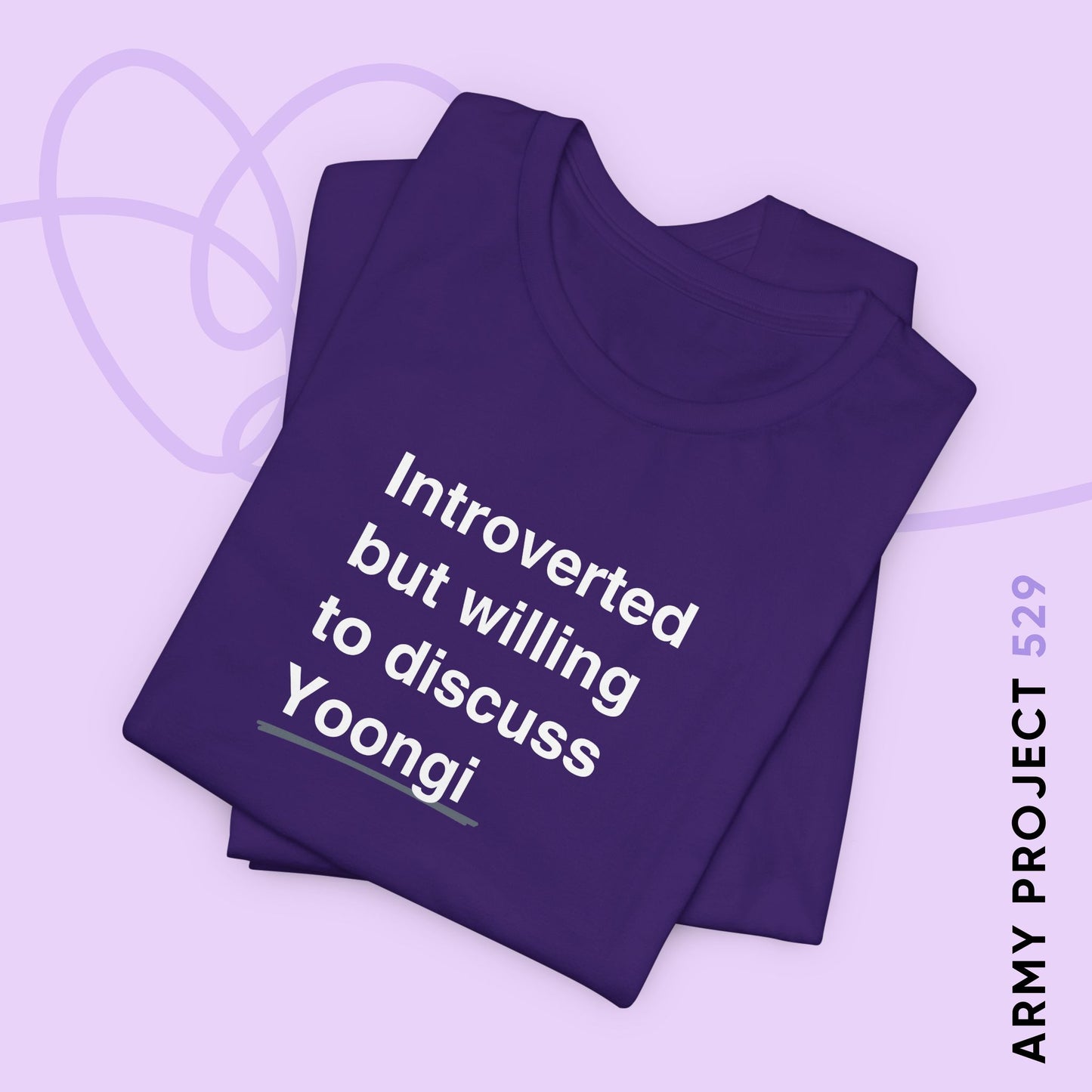 Introverted But Willing to Discuss Yoongi Unisex Jersey Short Sleeve Tee
