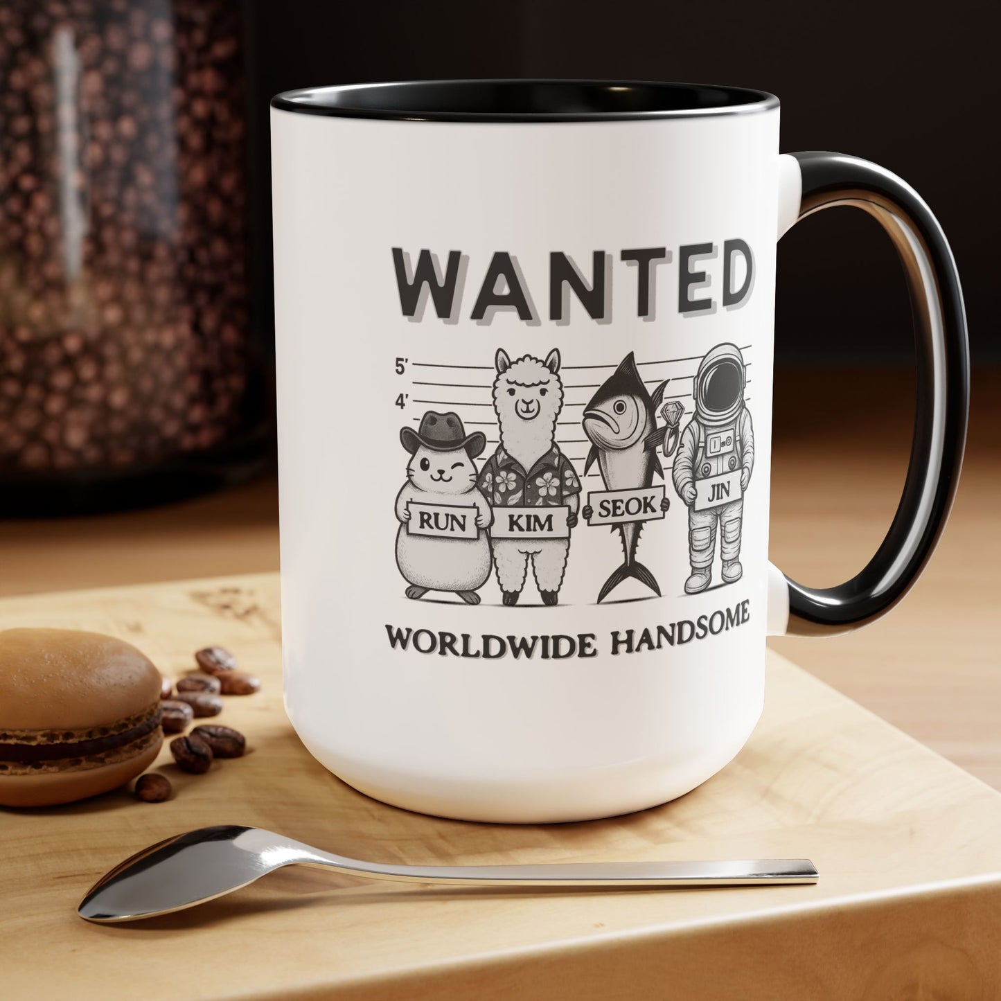 Run Kim Seokjin Two-Tone 15 oz Coffee Mug