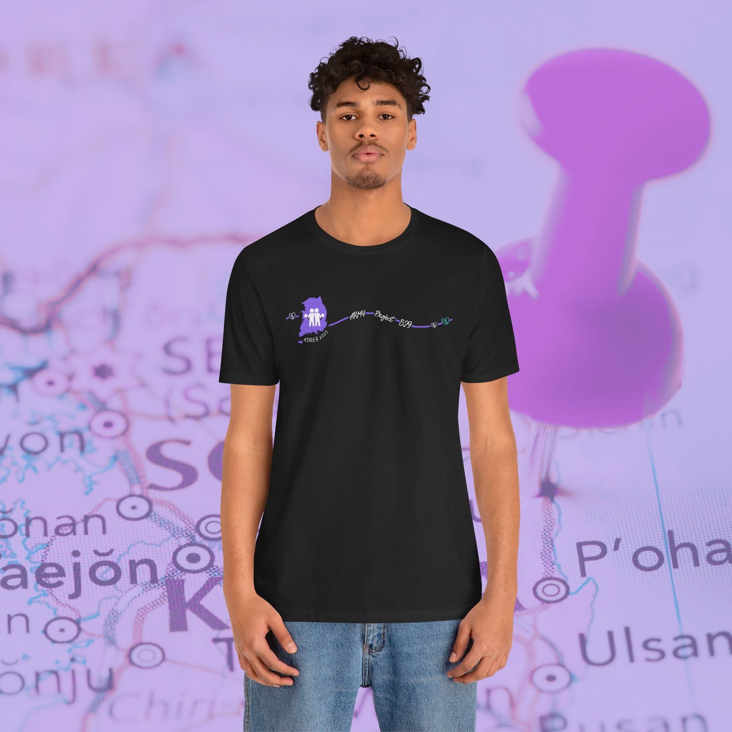 AP529 Korea Heartline Logo Unisex Jersey Short Sleeve Tee
