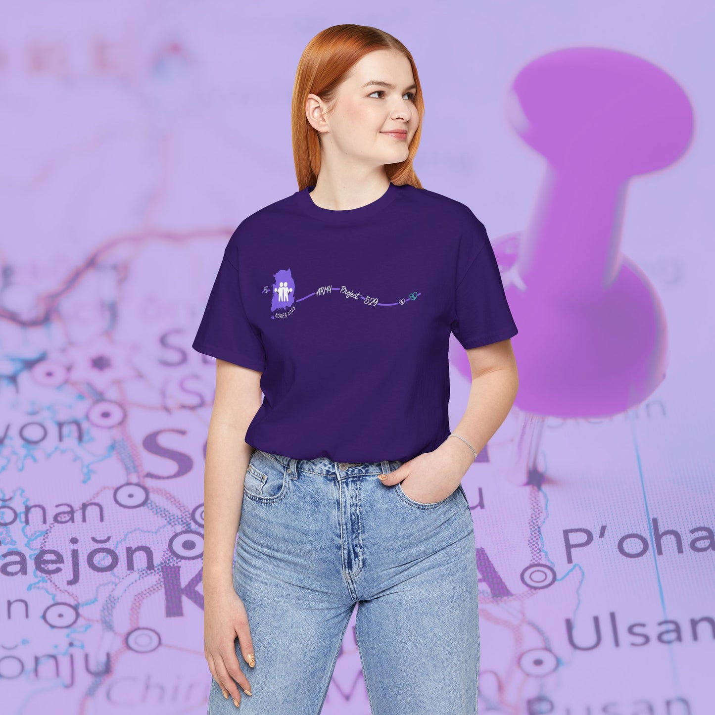 AP529 Korea Heartline Logo Unisex Jersey Short Sleeve Tee