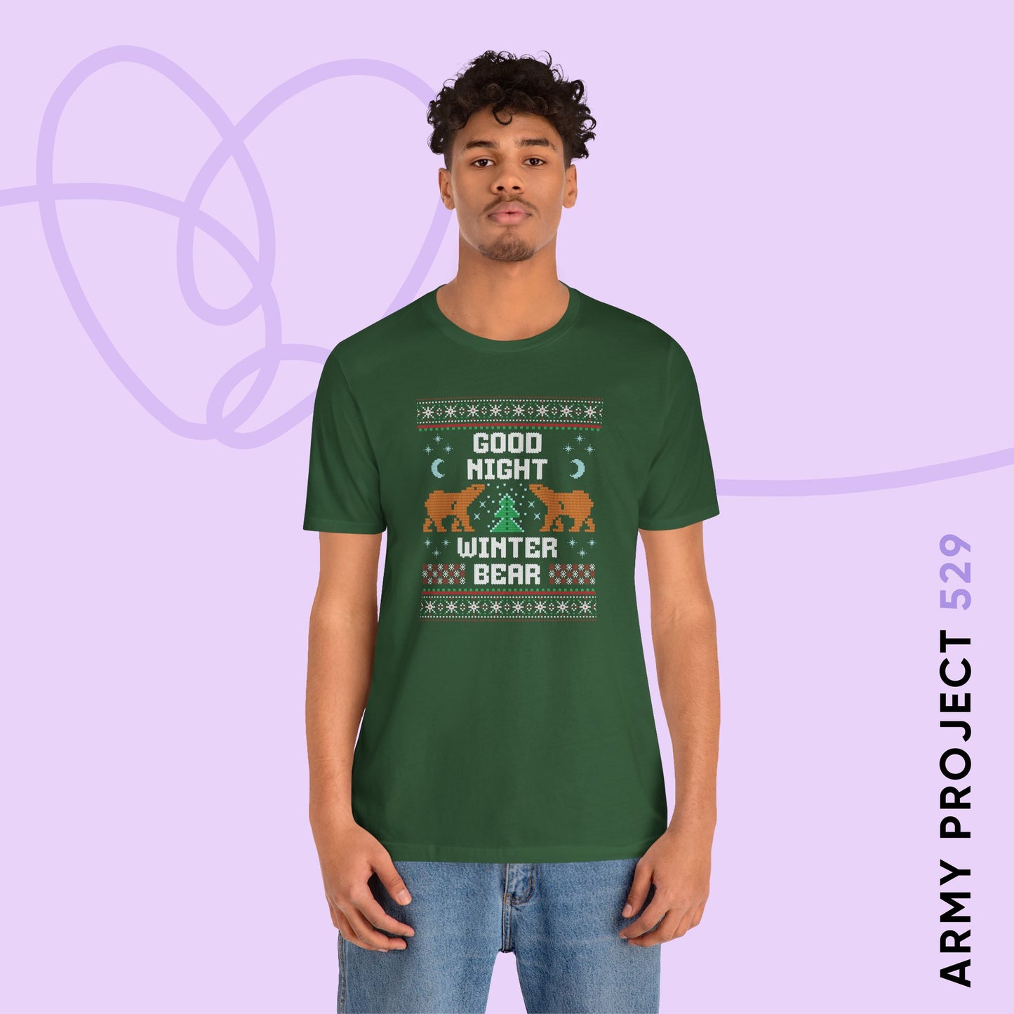 Good Night Winter Bear Unisex Jersey Short Sleeve Tee