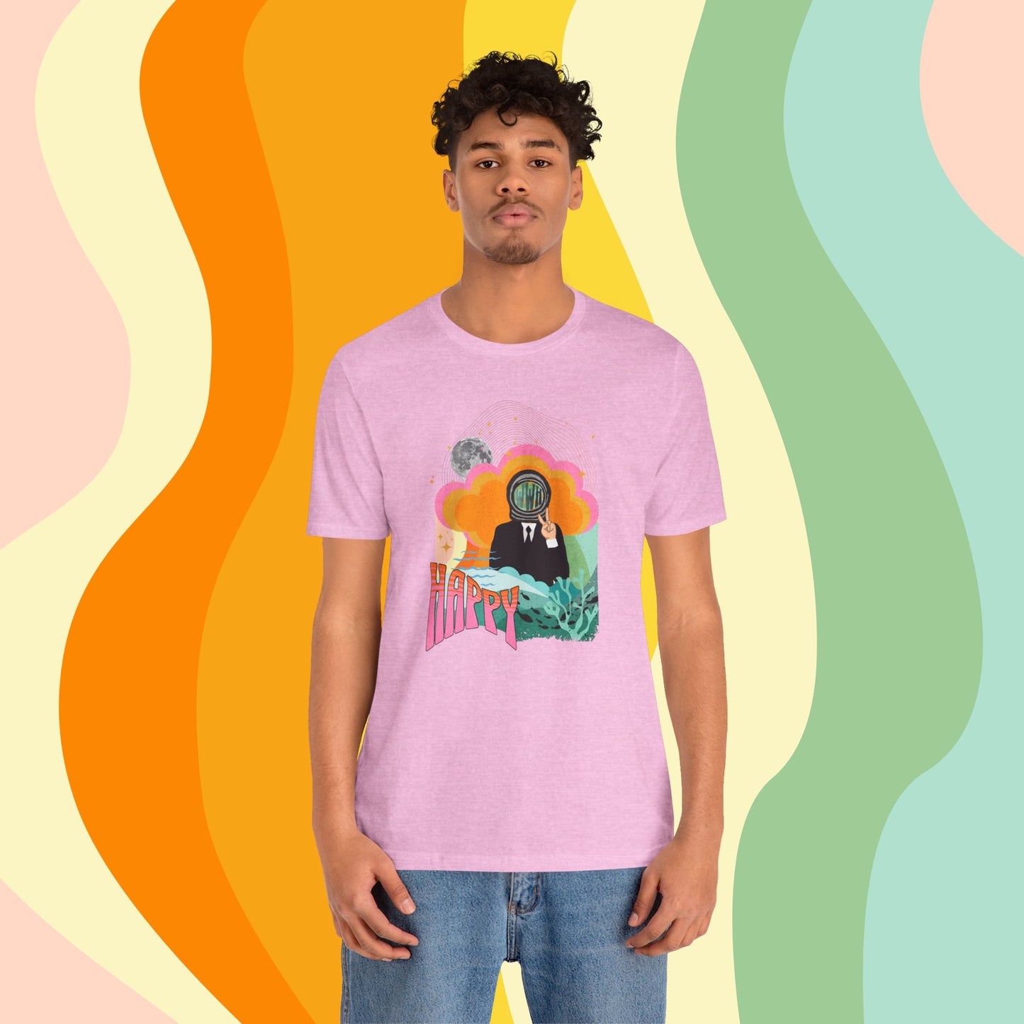 Jin 1960s Retro Unisex Jersey Short Sleeve Tee