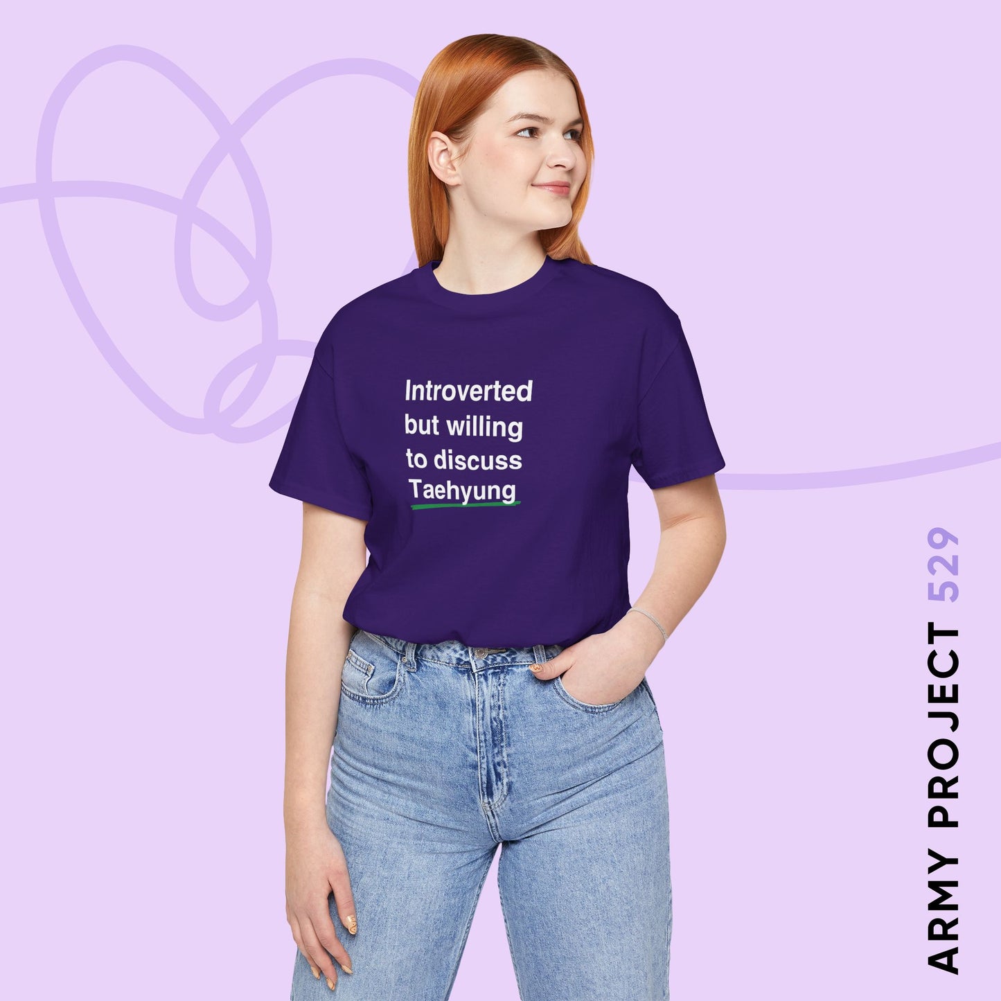Introverted But Willing to Discuss Taehyung Unisex Jersey Short Sleeve Tee