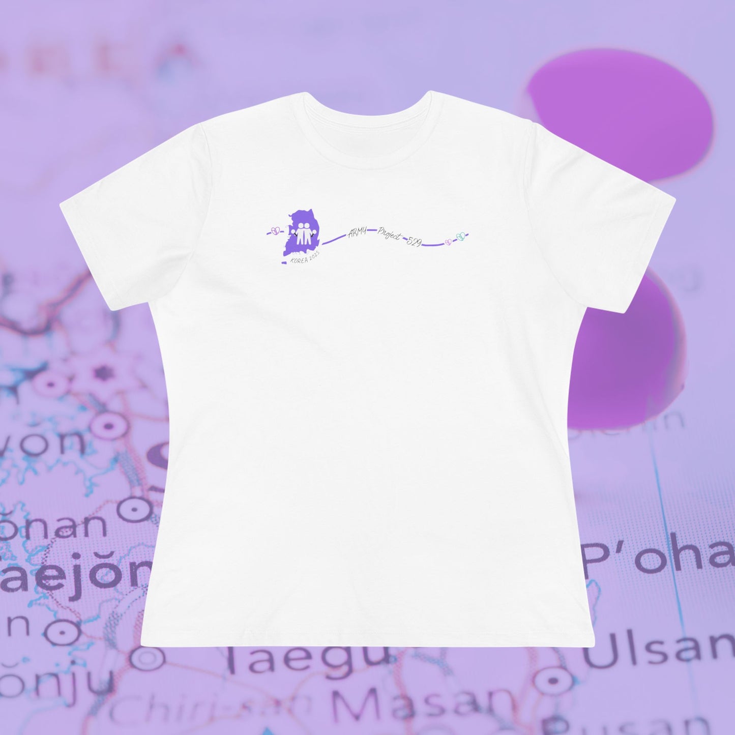AP529 Korea Heartline Logo Women's Relaxed Jersey Short Sleeve Tee