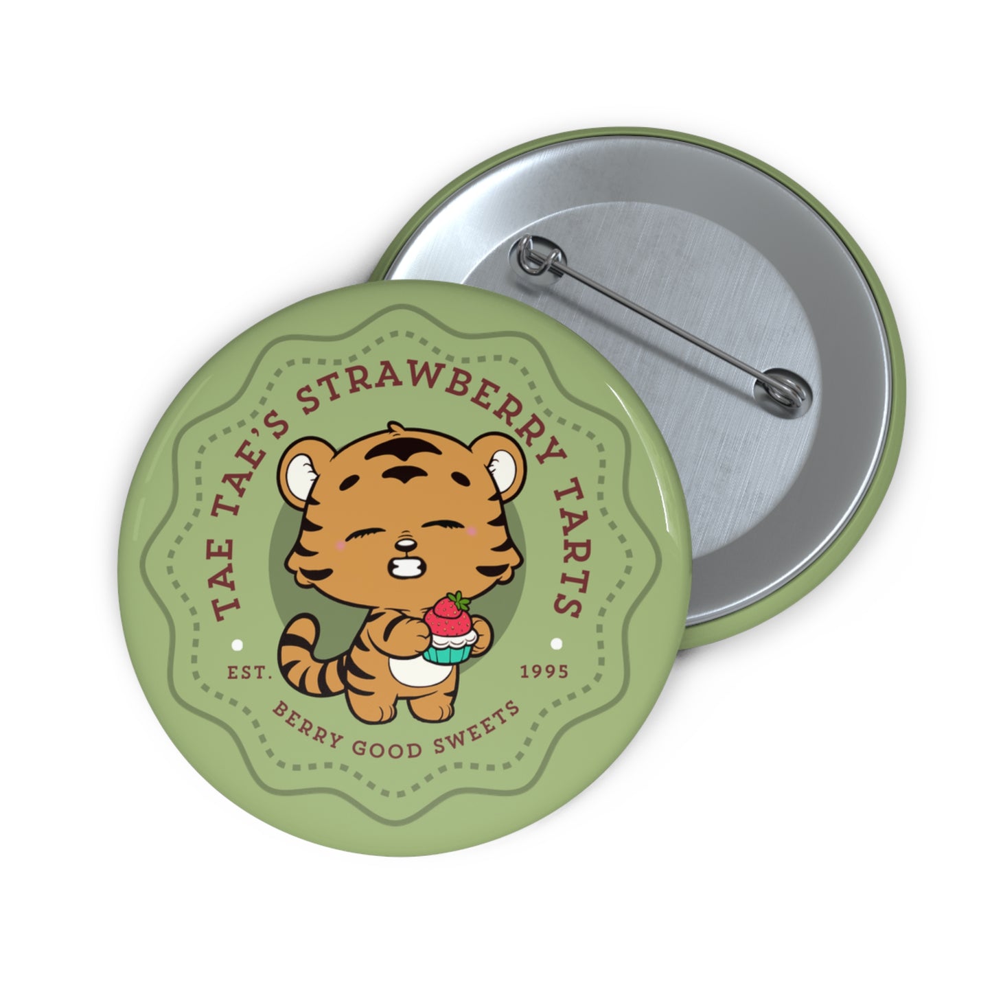 Tae Tae Strawberry Tarts Pin Button