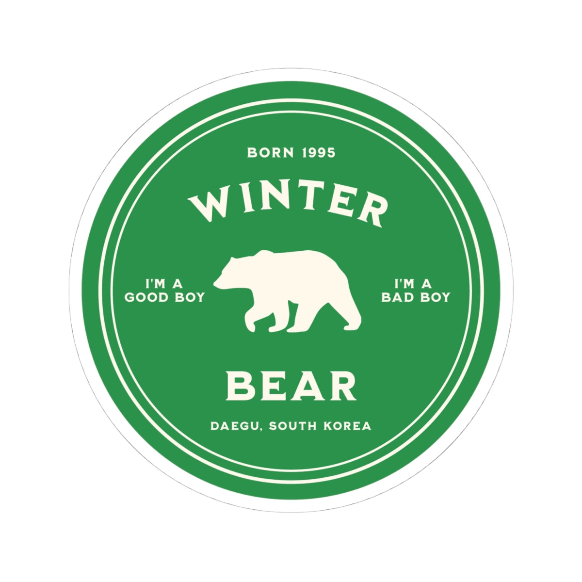 Winter Bear Badge Series Vinyl Sticker