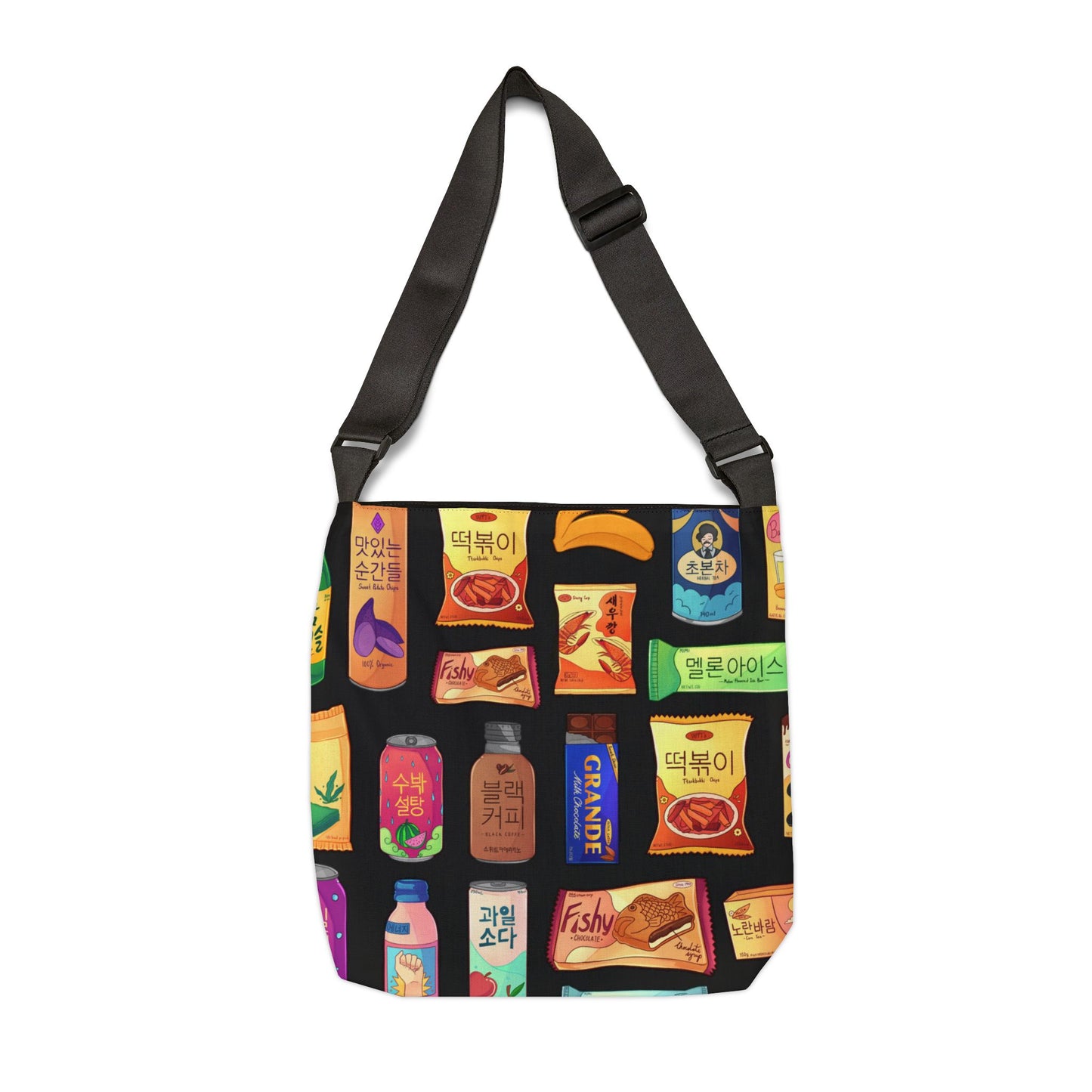 Bright & Bold Korean Snacks Adjustable Tote Bag