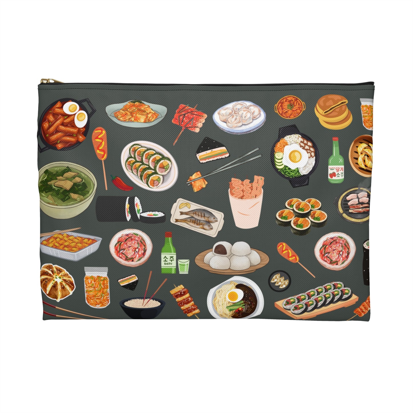 Illustrated Korean Meals Accessory Pouch
