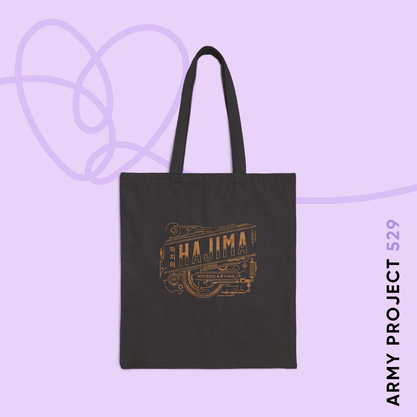 Woodcarving Hajima Cotton Canvas Tote Bag