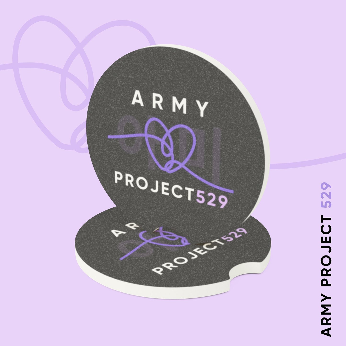 ARMY Project 529 Logo Soapstone Car Coasters