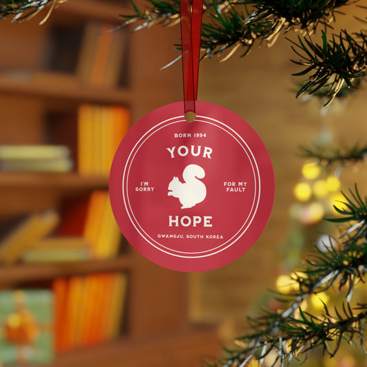 Hobi Holiday Ornament - Fanmade BTS Nickname Merch - I'm Your Hope - Durable Aluminum
