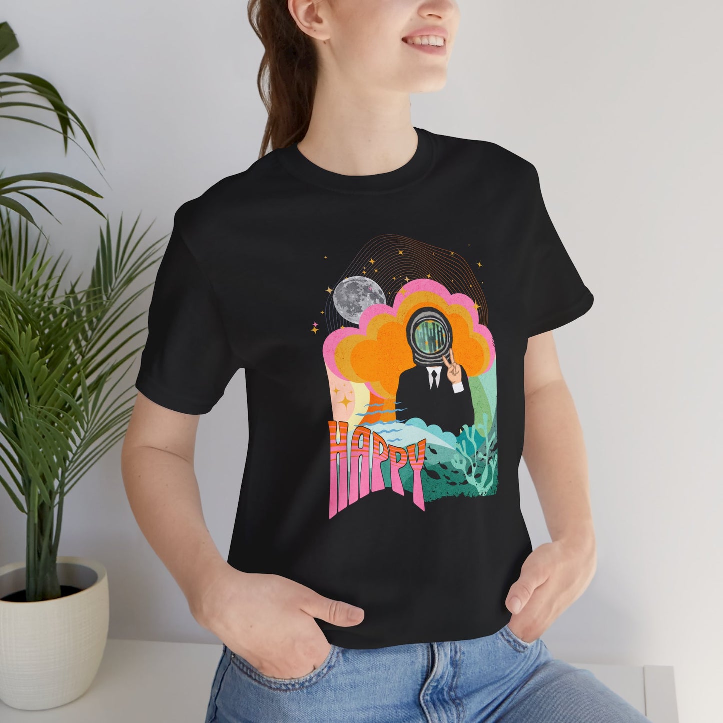 Jin 1960s Retro Unisex Jersey Short Sleeve Tee
