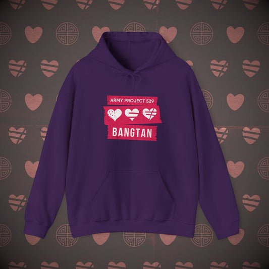 AP529 Hoodie - AP529 <3 Bangtan (Red) - Cozy Unisex Sweatshirt