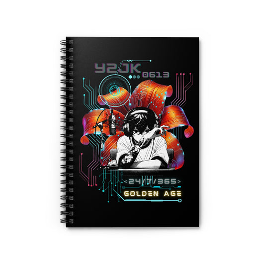 Jung Kook Notebook - Fanmade BTS Retro Series - Y2K Gamer Aesthetic - Spiral-Bound Journal