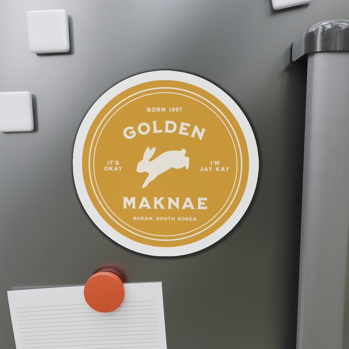 Golden Maknae Medallion Series Die-Cut Magnet