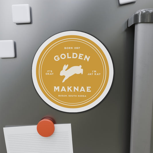 Golden Maknae Badge Series Die-Cut Magnet
