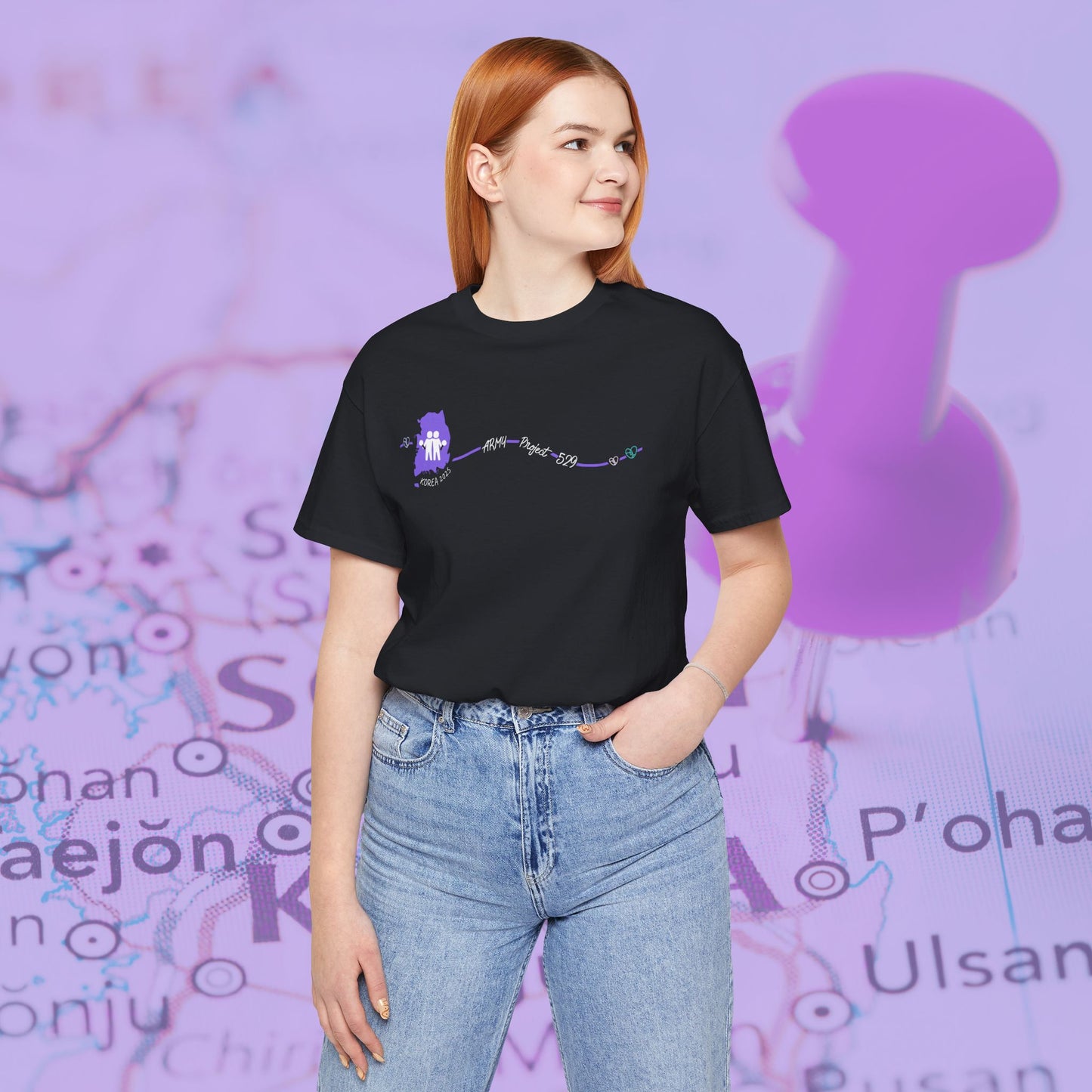 AP529 Korea Heartline Logo Unisex Jersey Short Sleeve Tee