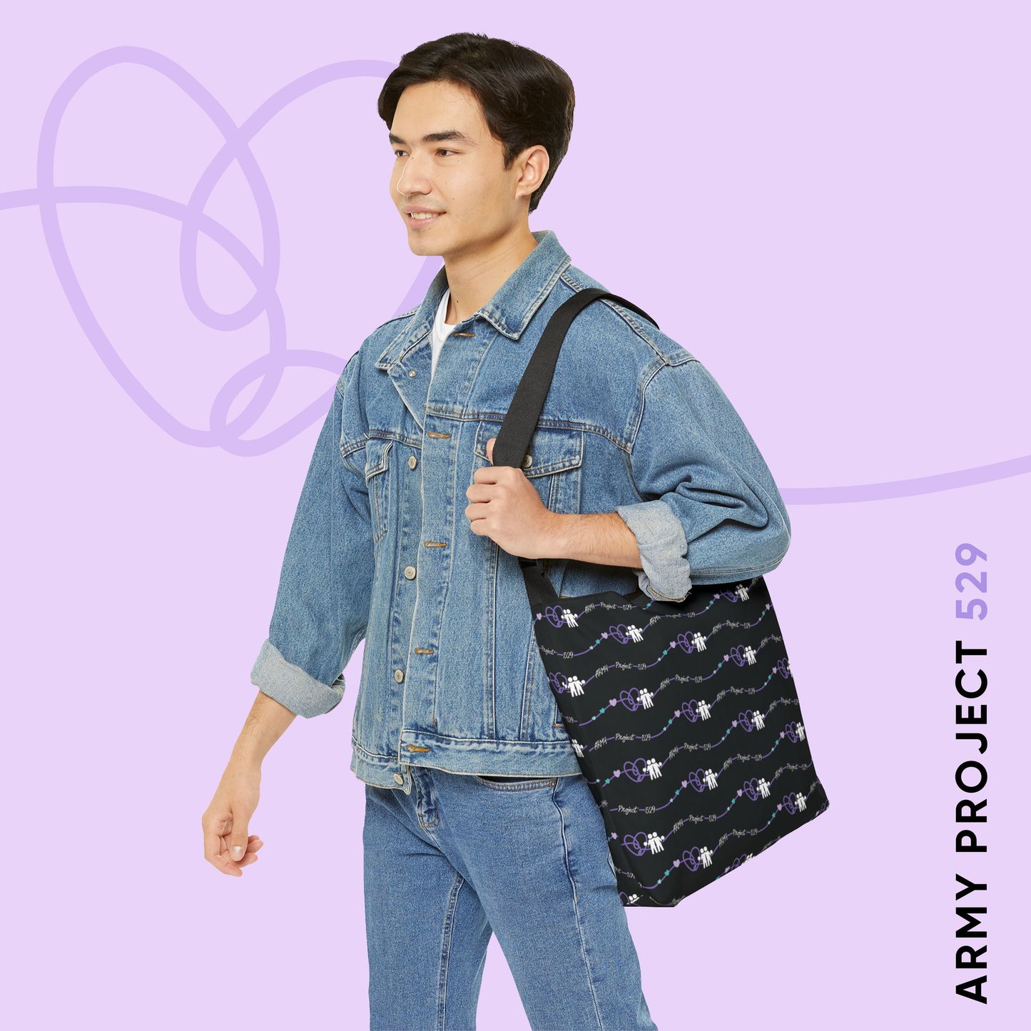 AP529 Heartline Logo Adjustable Tote Bag