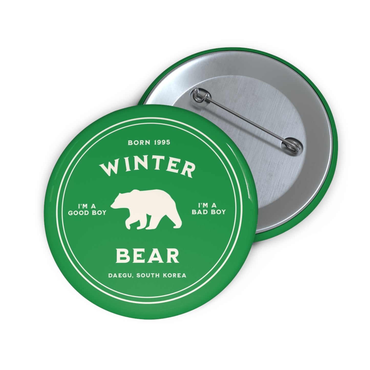 Winter Bear Medallion Series Pin Button
