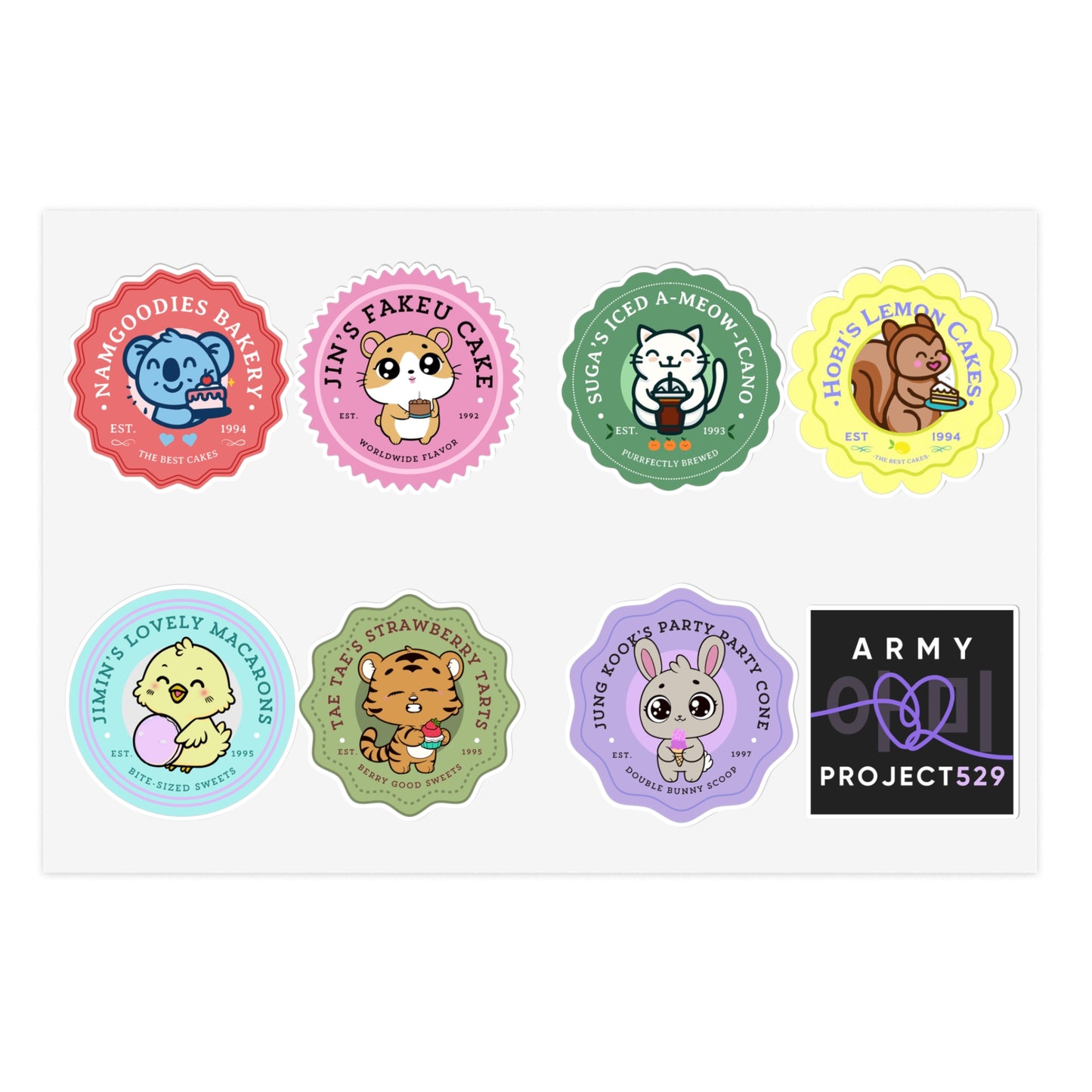 Bakery Series Vinyl Sticker Sheet