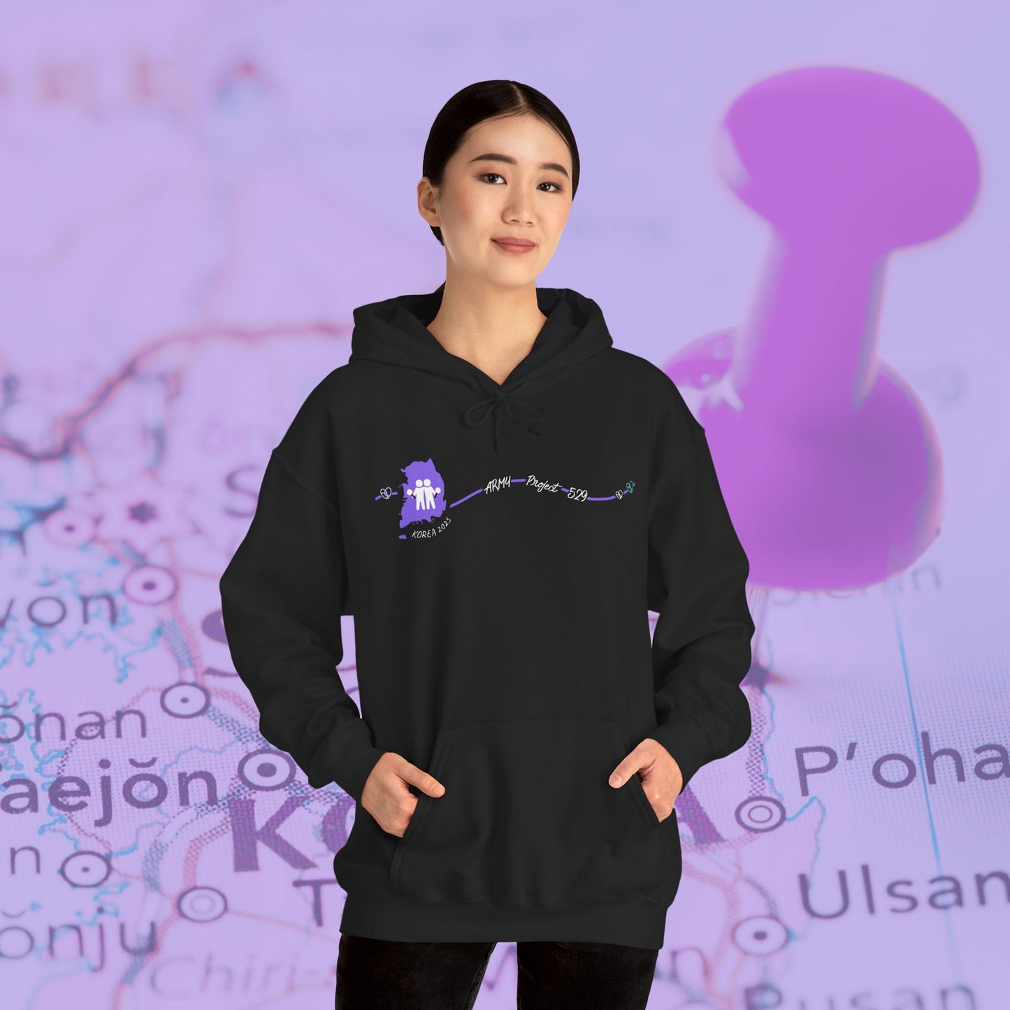 AP529 Korea Heartline Logo Unisex Heavy Blend™ Hoodie