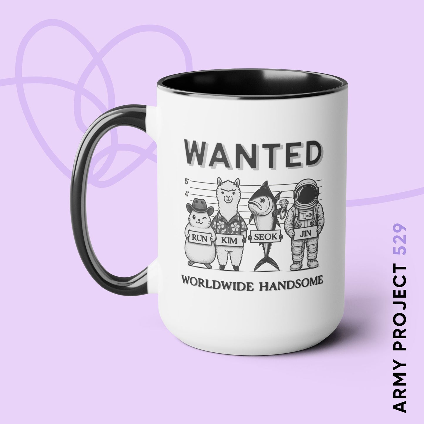 Run Kim Seokjin Two-Tone 15 oz Coffee Mug