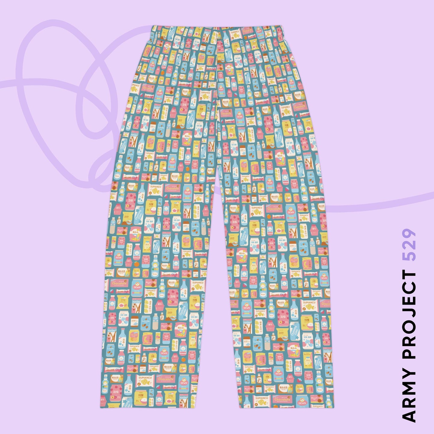 Sweet Pastel Korean Snack Pajama Pants - Unisex K-Pop Lounge Wear