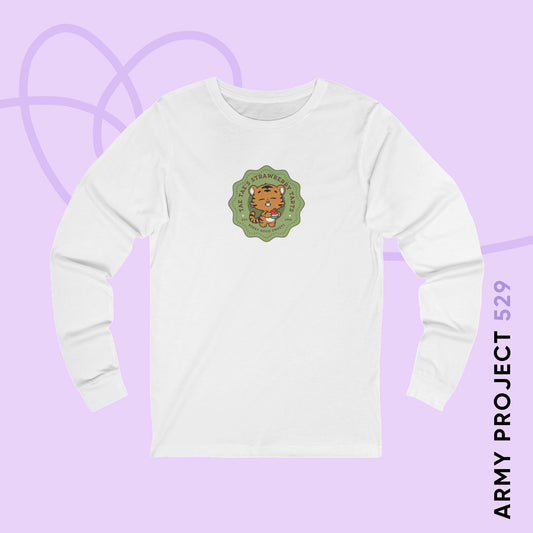 Taehyung Long Sleeve Shirt - Cute Fanmade BTS Merch - Tae Tae's Strawberry Tarts - Soft Unisex T-Shirt