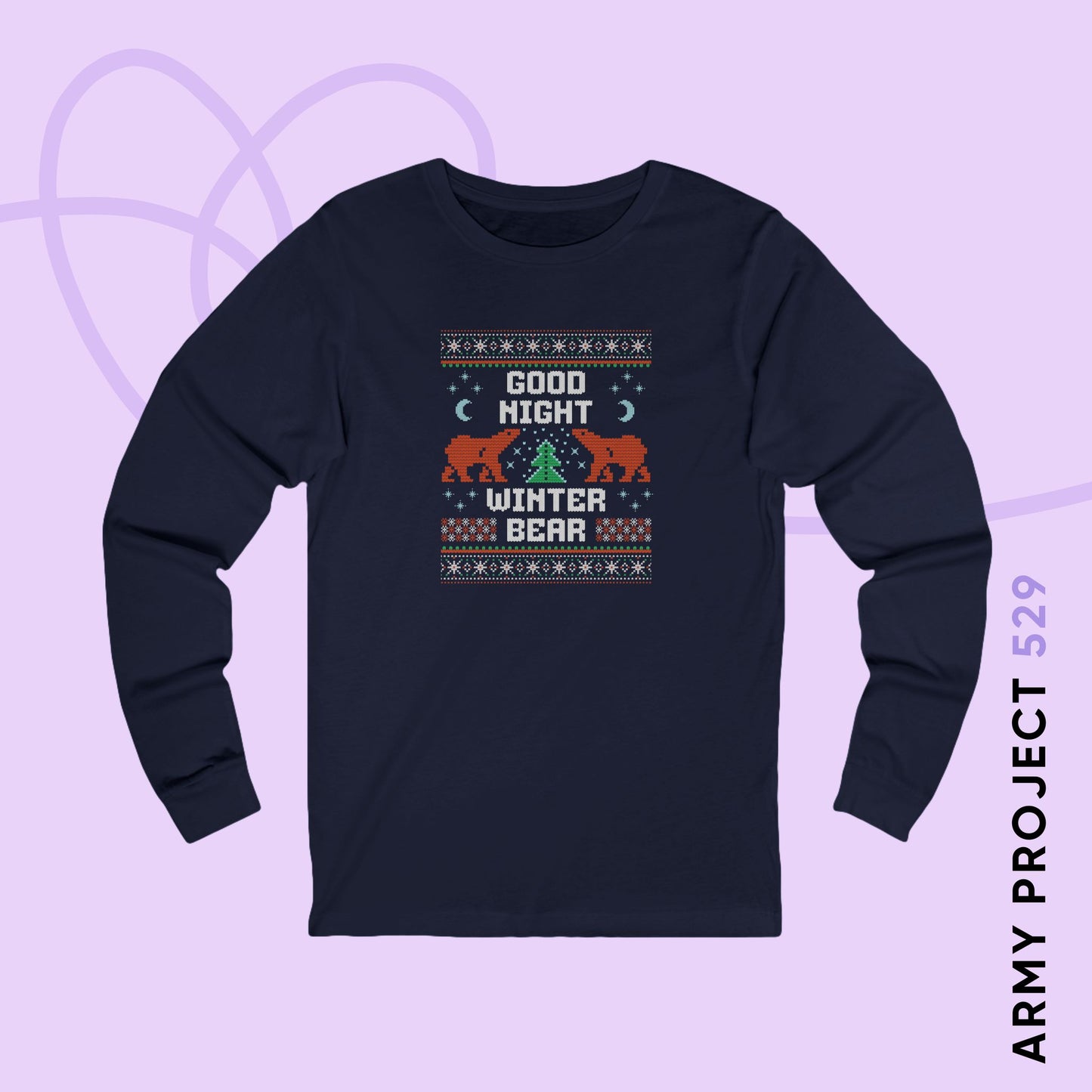 Good Night Winter Bear Unisex Jersey Long Sleeve Tee