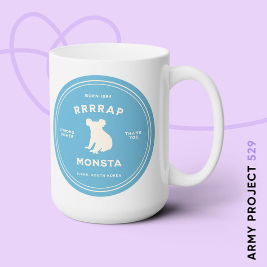 Namjoon Coffee Mug - Fanmade BTS Nickname Merch - Rrrrap Monsta - 15 oz Ceramic