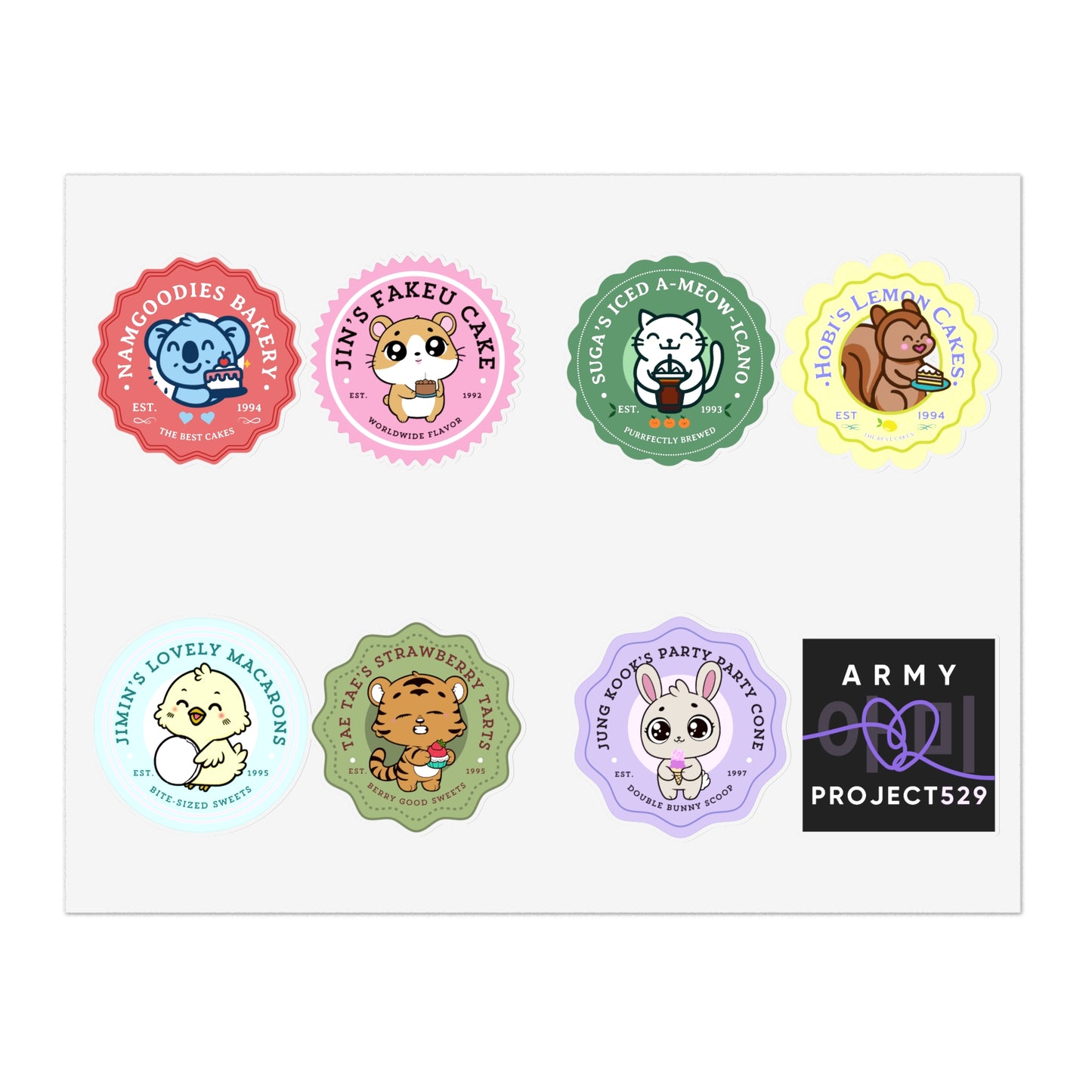 Bakery Series Vinyl Sticker Sheet