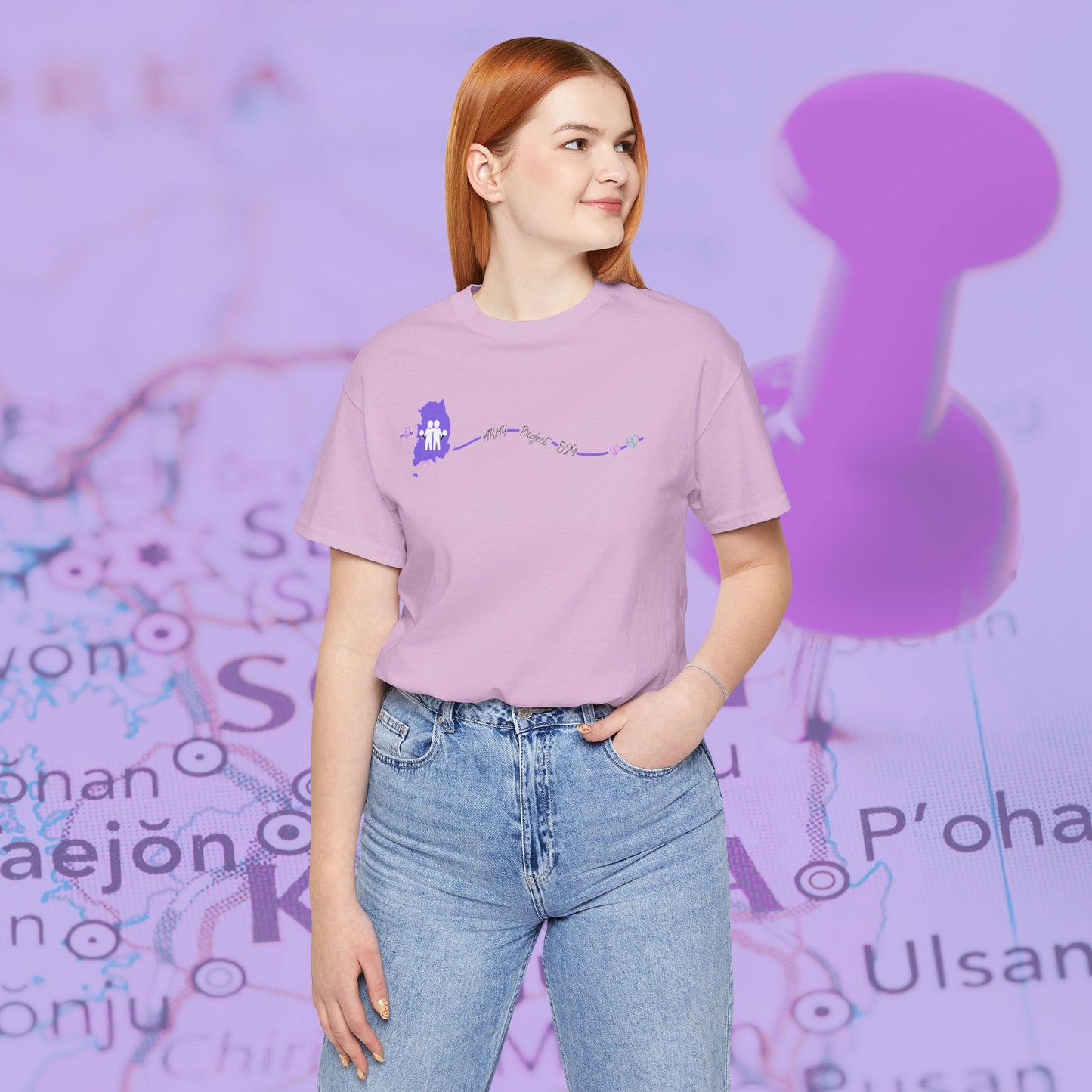 AP529 Korea Heartline Logo Unisex Jersey Short Sleeve Tee