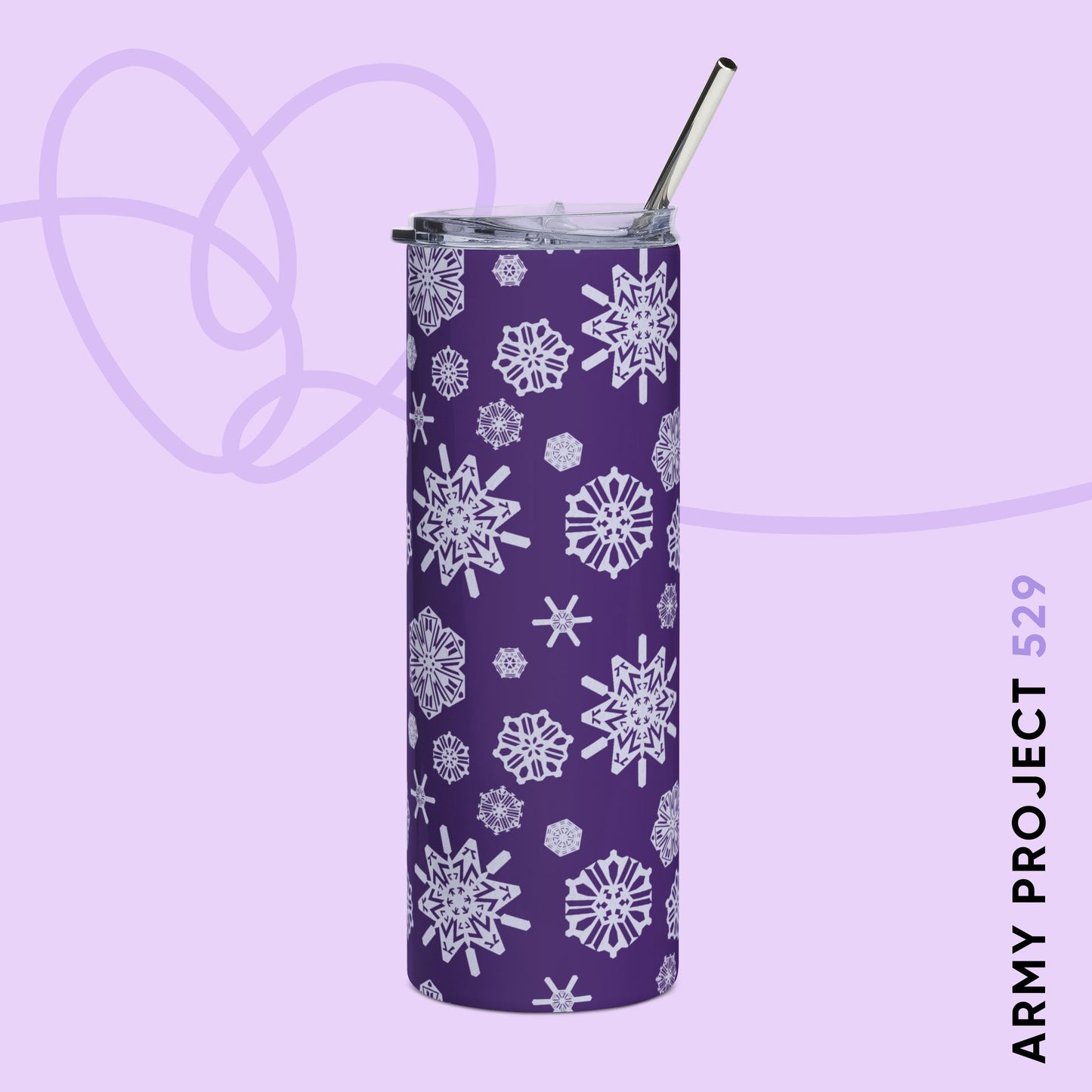 OT7 Tumbler - Secret Snowflakes (Purple) - Fanmade BTS Drinkware - 20 oz Stainless Steel Cup