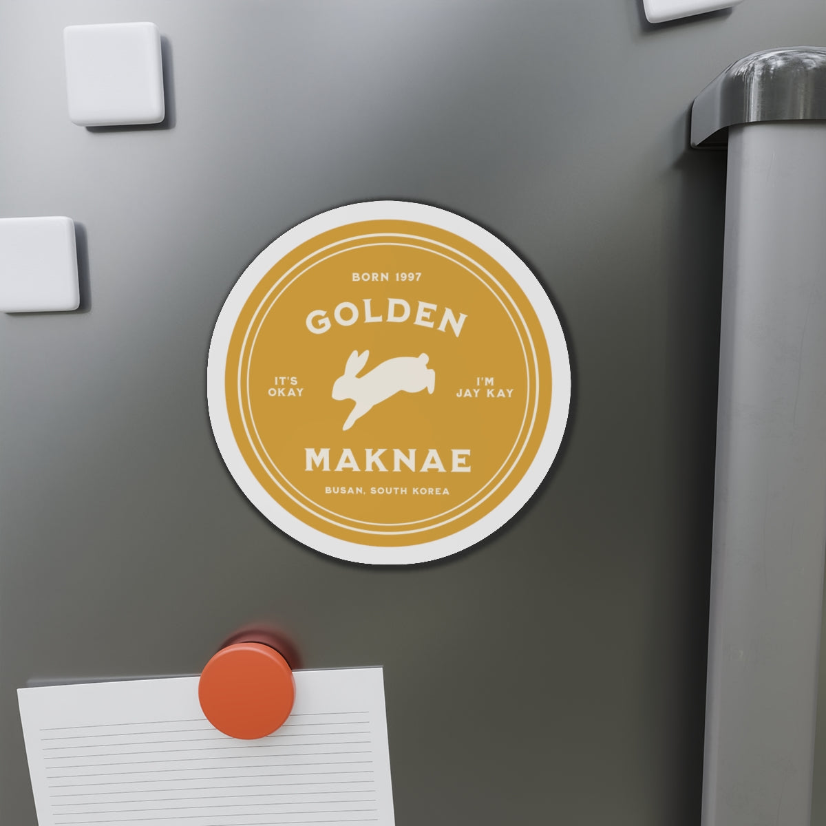 Golden Maknae Medallion Series Die-Cut Magnet