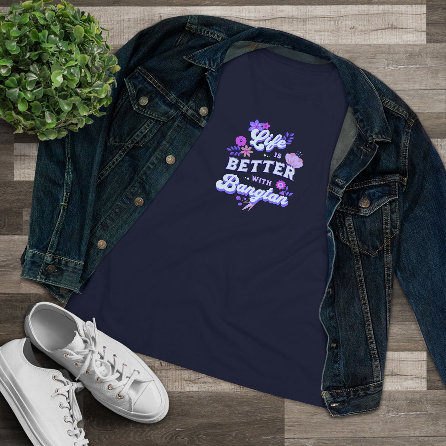 Life is Better with Bangtan Women's Relaxed Jersey Short Sleeve Tee