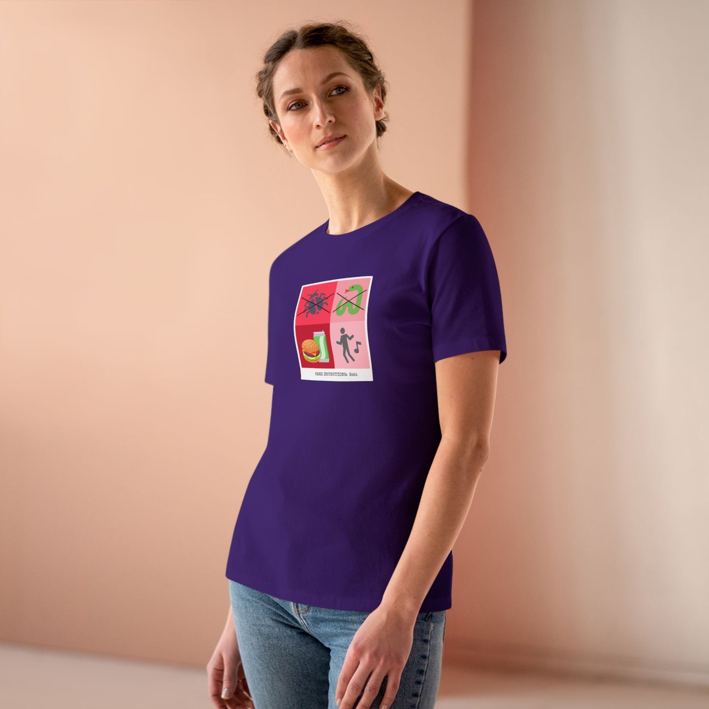 Hoseok Care Instructions Women's Relaxed Jersey Short Sleeve Tee