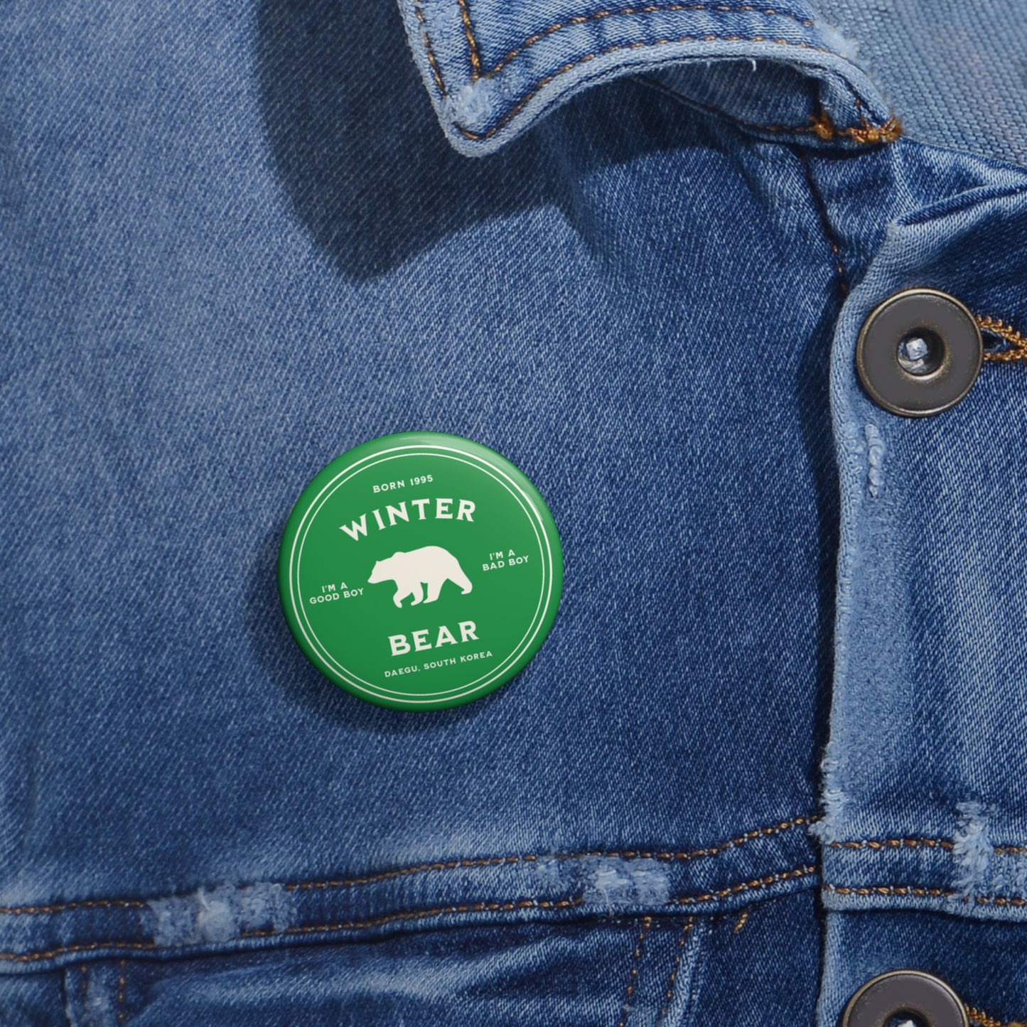 Winter Bear Medallion Series Pin Button