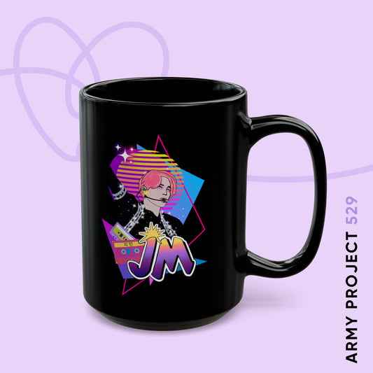 Jimin Coffee Mug - Fanmade BTS Retro Series - 80s Pop Aesthetic - 15 oz Ceramic