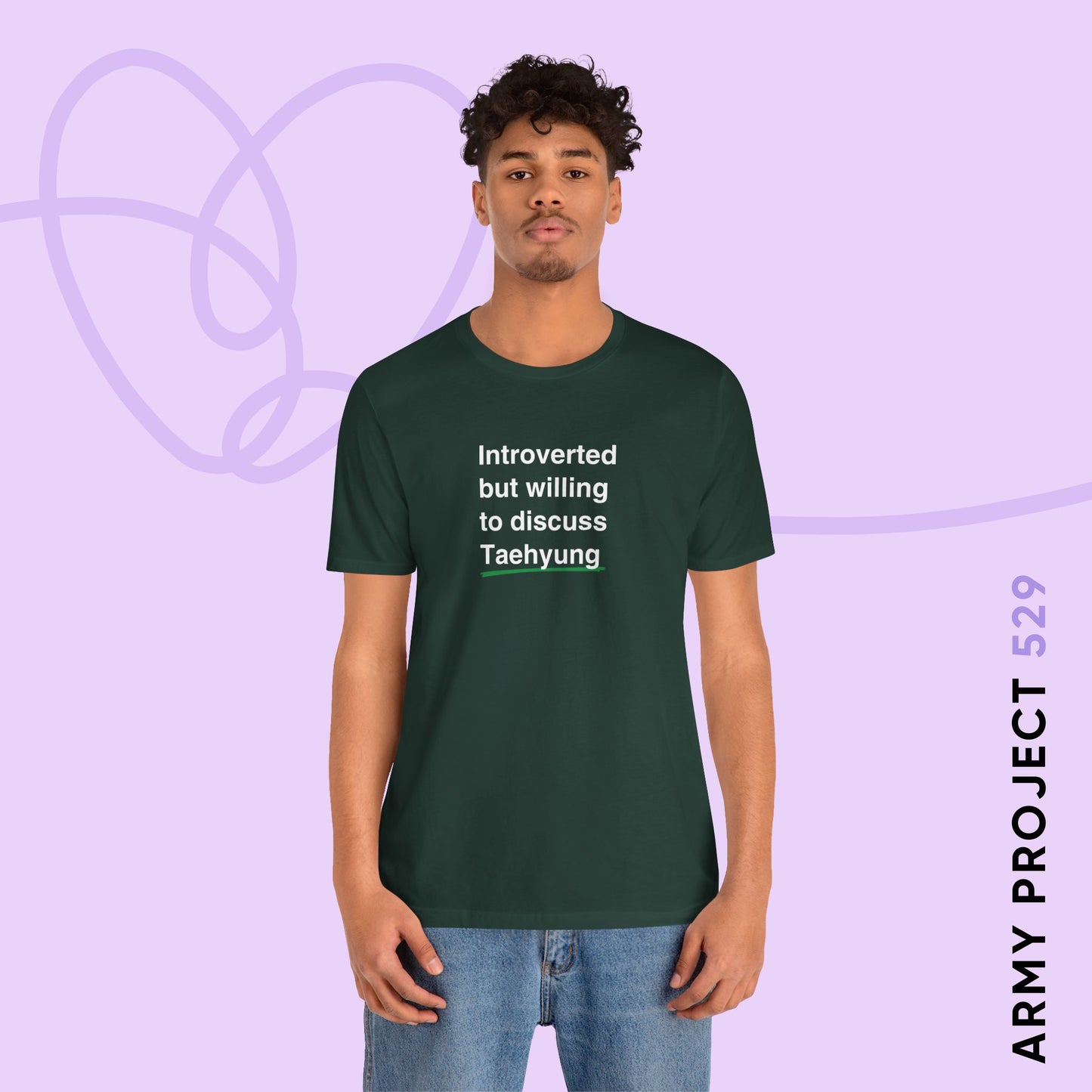 Introverted But Willing to Discuss Taehyung Unisex Jersey Short Sleeve Tee